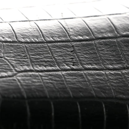 Saint Laurent Calfskin Crocodile Embossed Medium Classic Monogram Kate Tassel Satchel Black 11 of 13