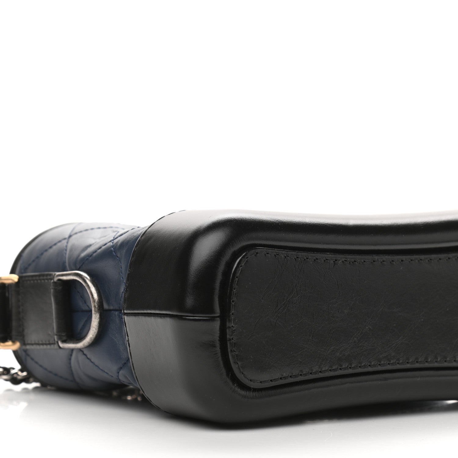 Chanel Aged Calfskin Quilted Small Gabrielle Hobo Navy Black 10 of 11