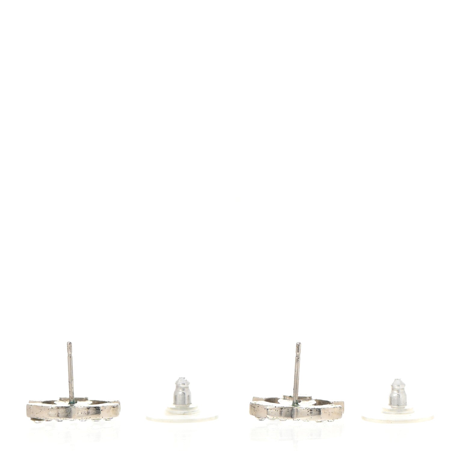 Chanel Crystal Mini CC Earrings Silver 3 of 6