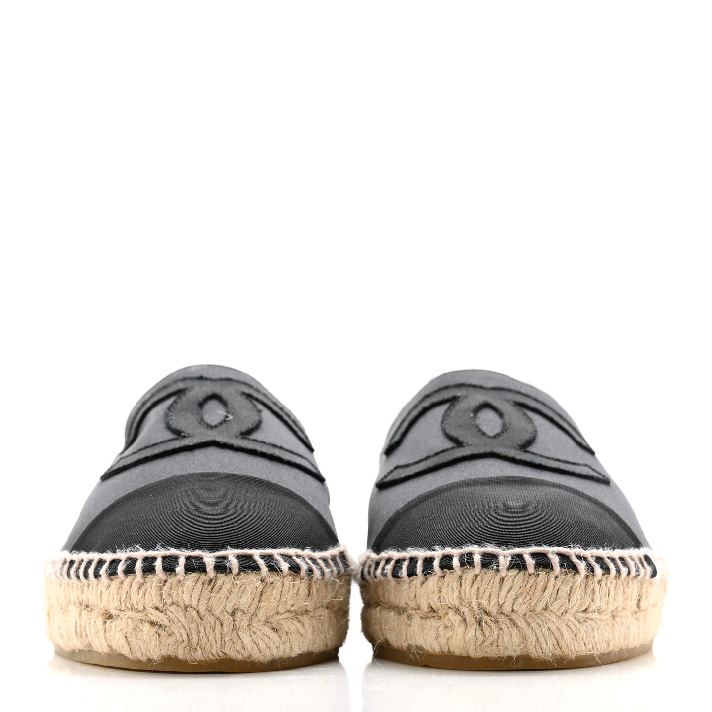 Satin Grosgrain CC Espadrilles 39 Black