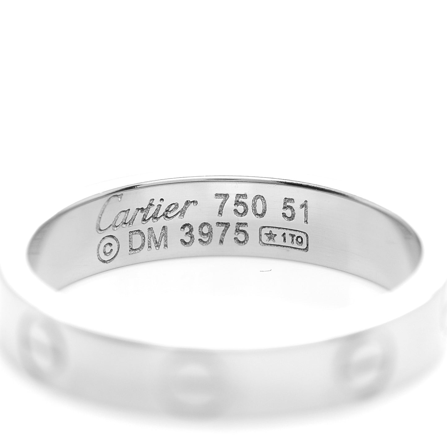 18K White Gold 3.5mm LOVE Wedding Band Ring 51 5.75