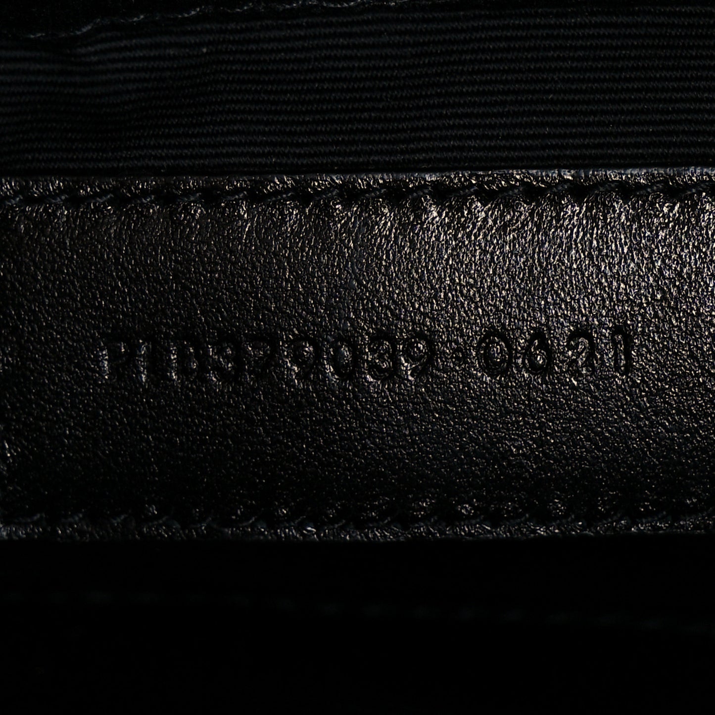 Calfskin Matelasse Chevron Monogram A5 Wristlet Black