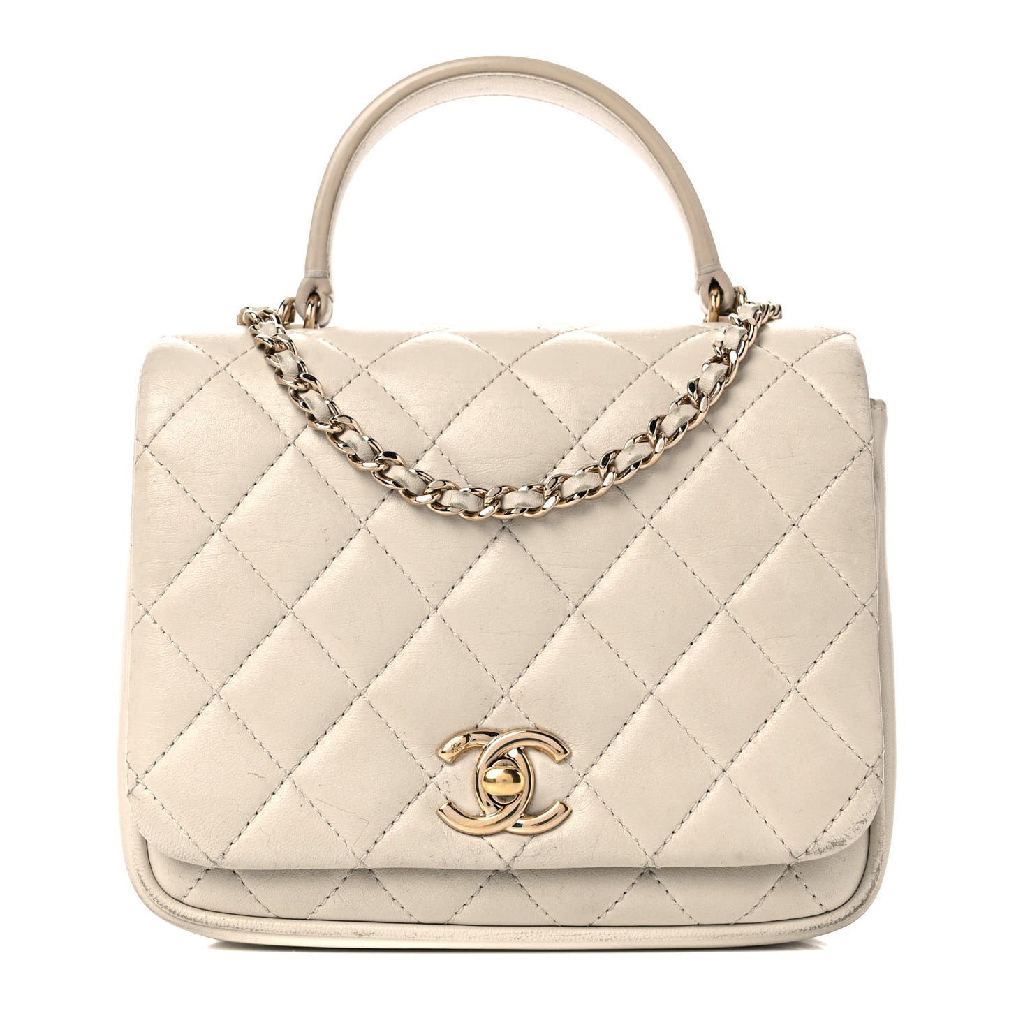 Lambskin Quilted Mini Citizen Chic Flap Ivory Ivory
