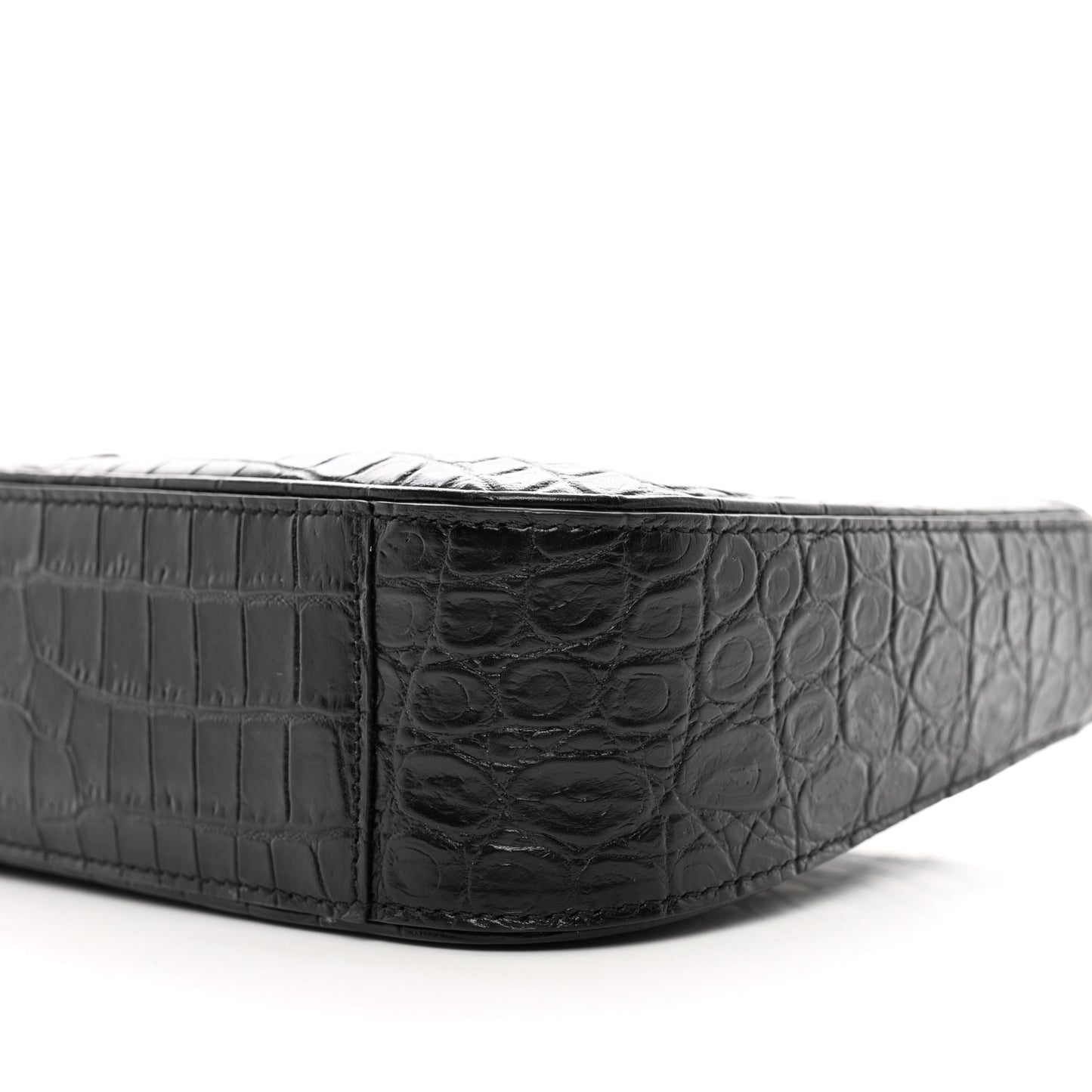 Calfskin Crocodile Embossed LE 5 A 7 Hobo Black