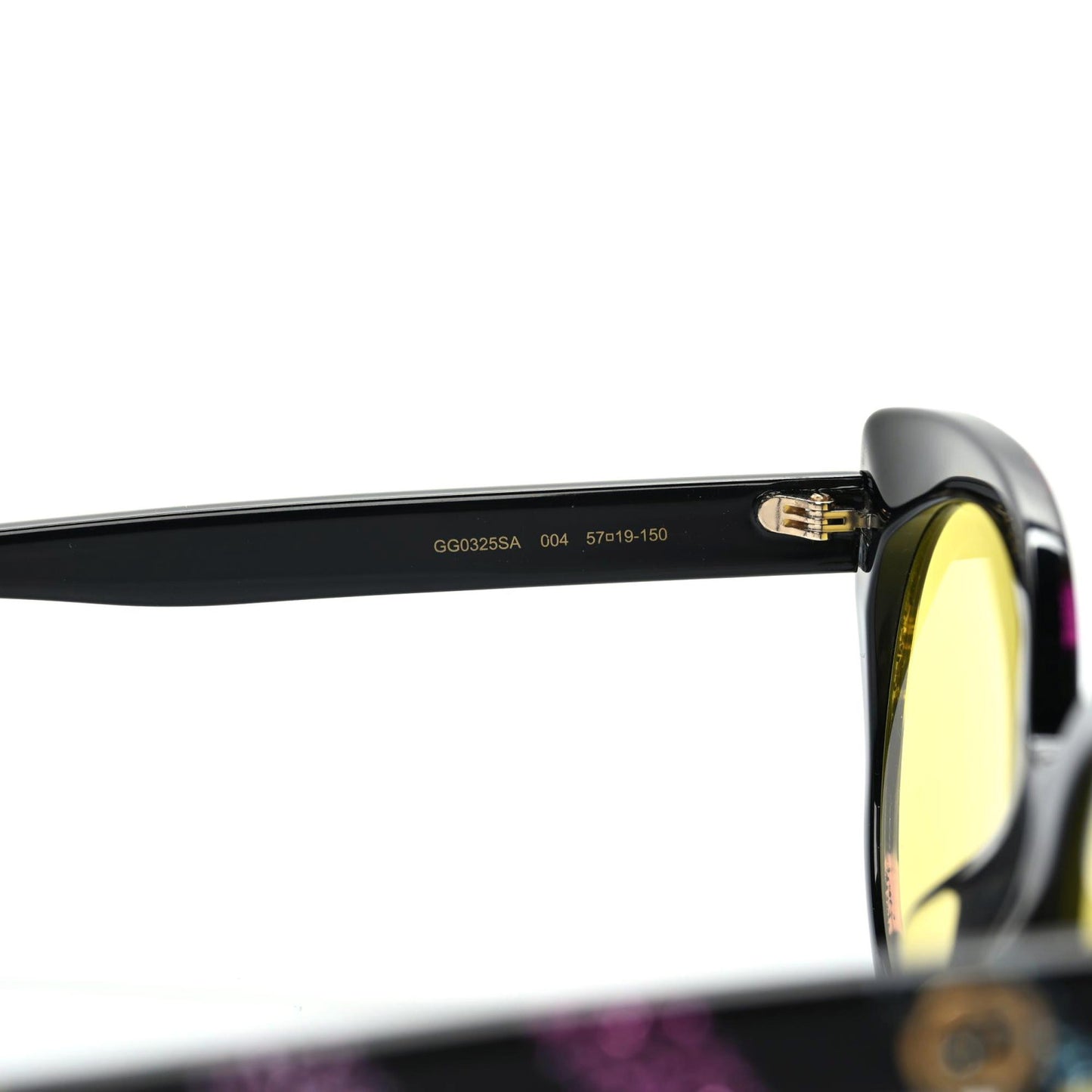 Glitter Acetate Cat Eye Sunglasses GG0325SA Black Yellow