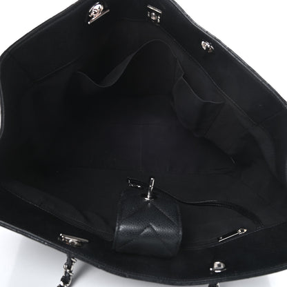 Chanel Caviar Chevron Quilted Large Shopping Tote Black 5 of 14