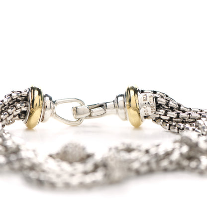 David Yurman Sterling Silver 14K Yellow Gold Diamond Pave Bead Multi Strand Bracelet 3 of 3
