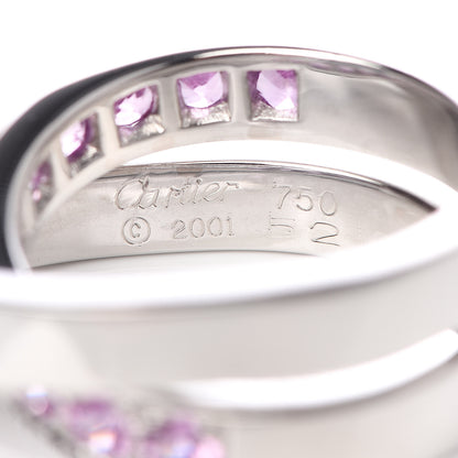 Cartier 18K White Gold Pink Sapphire 9mm Paris Nouvelle Vague Ring 52 6 4 of 4