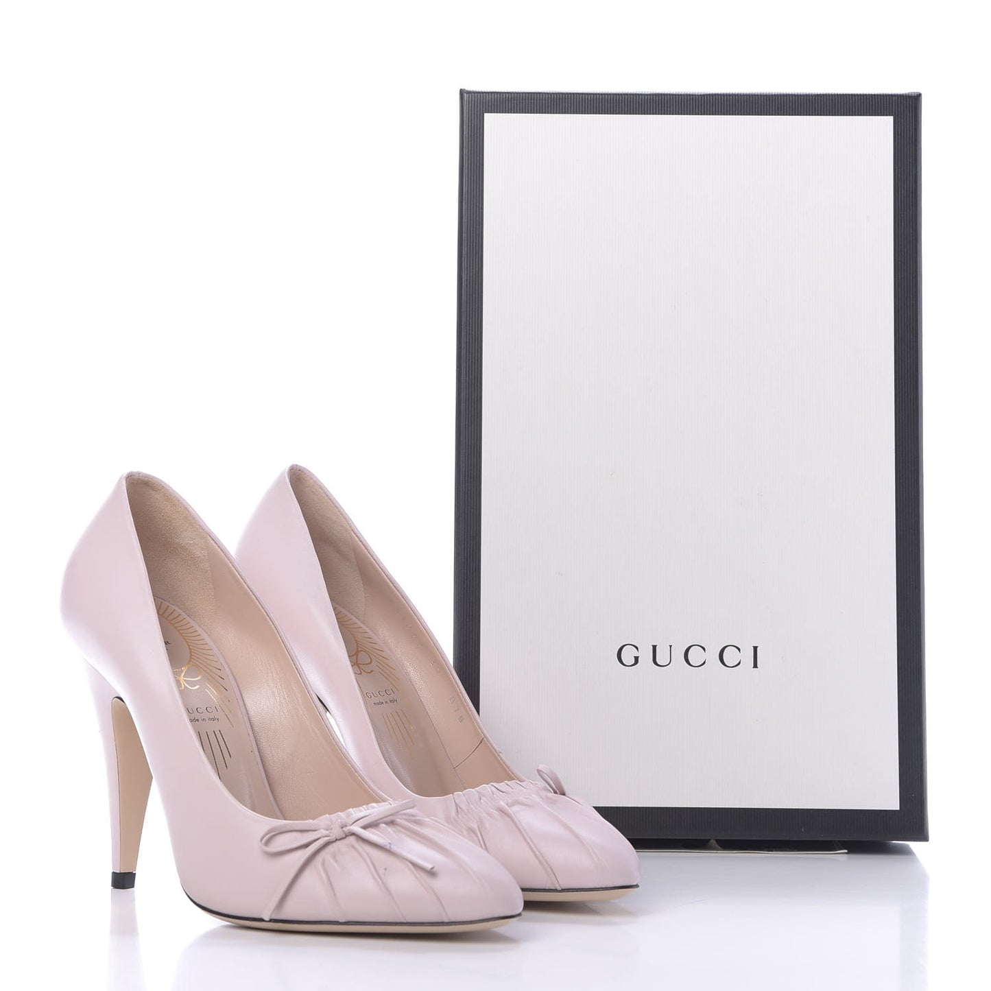 Nappa Bow High Heel Pumps 37 Powder Pink
