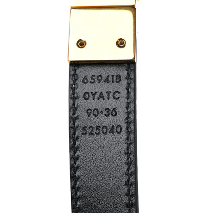 Gucci Plutone Calfskin Double G Reversible 20mm Belt 90 36 Porcelain Rose Black 3 of 4
