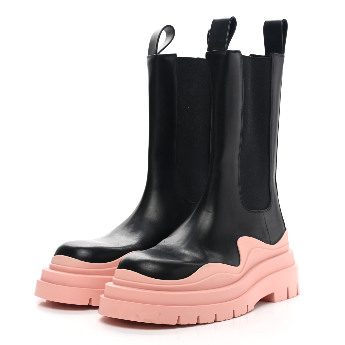 Calfskin The Tire Chelsea Boots 38 Black Peachy