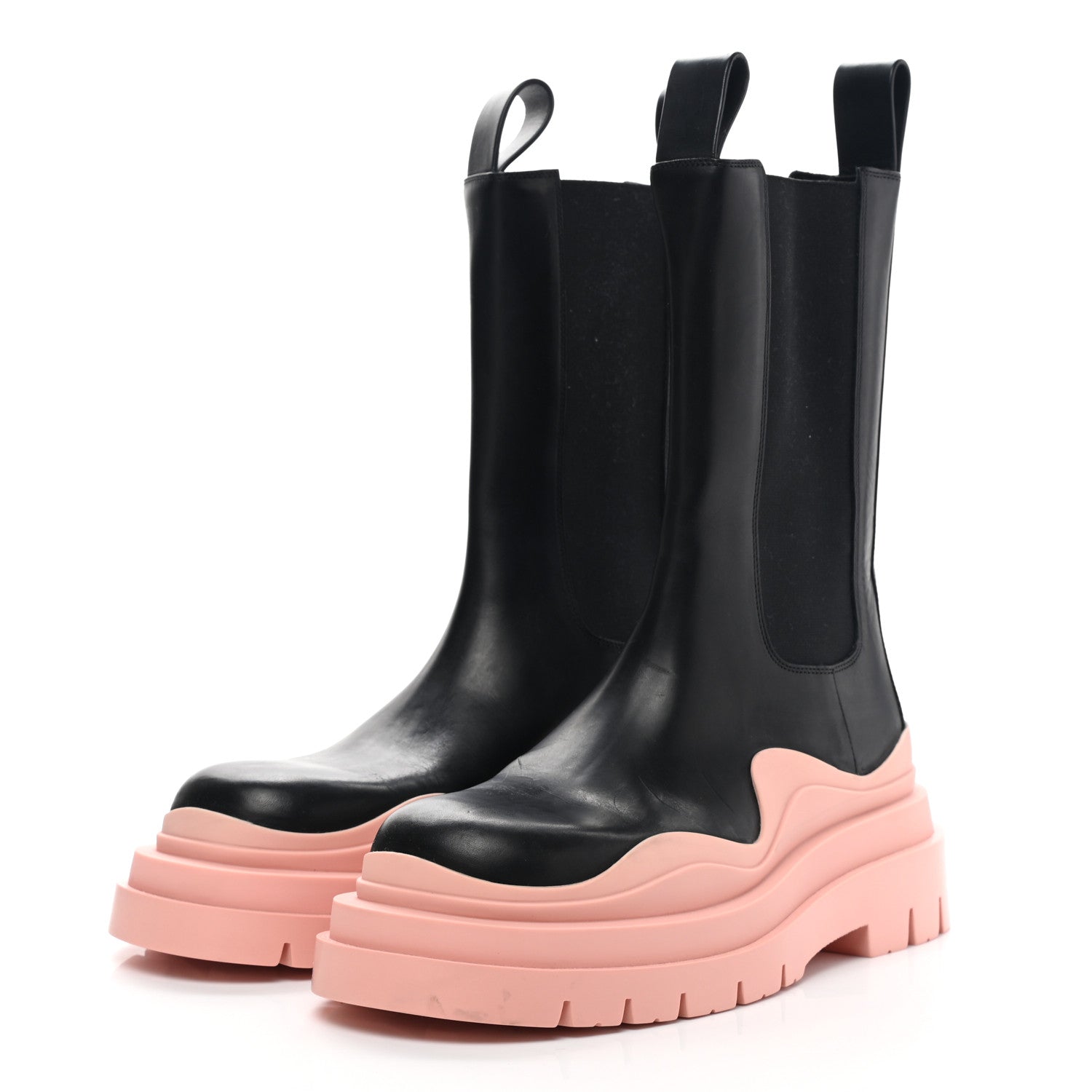 Bottega Veneta Calfskin The Tire Chelsea Boots 38 Black Peachy 3 of 8