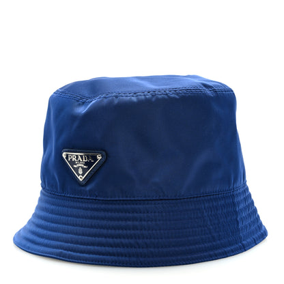 Prada Nylon Metal Triangle Logo Mens Bucket Hat M Bluette 1 of 7