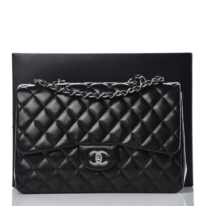 Chanel Lambskin Quilted Jumbo Single Flap Black 9 of 9
