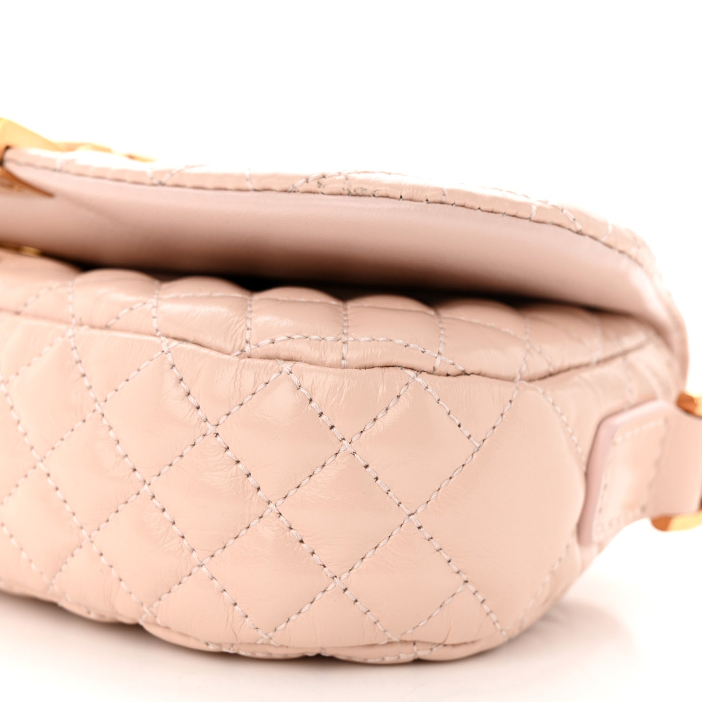 Calfskin Quilted Mini Greca Goddess Shoulder Bag Powder Blush