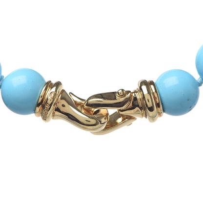 David Yurman 18K Yellow Gold Turquoise Spiritual Beads Necklace 4 of 5