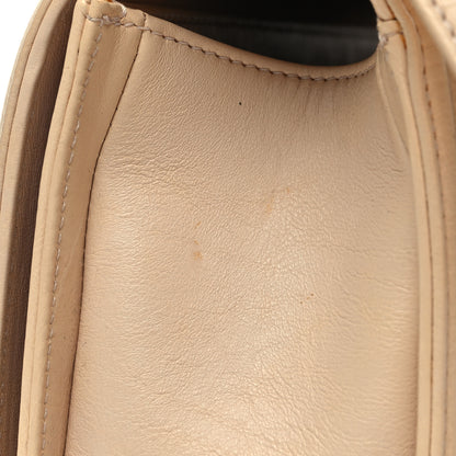 Chanel Calfskin Quilted Double Stitch Medium Boy Flap Beige 11 of 12