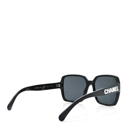 Chanel Acetate Square Sunglasses 5408 Black 4 of 7