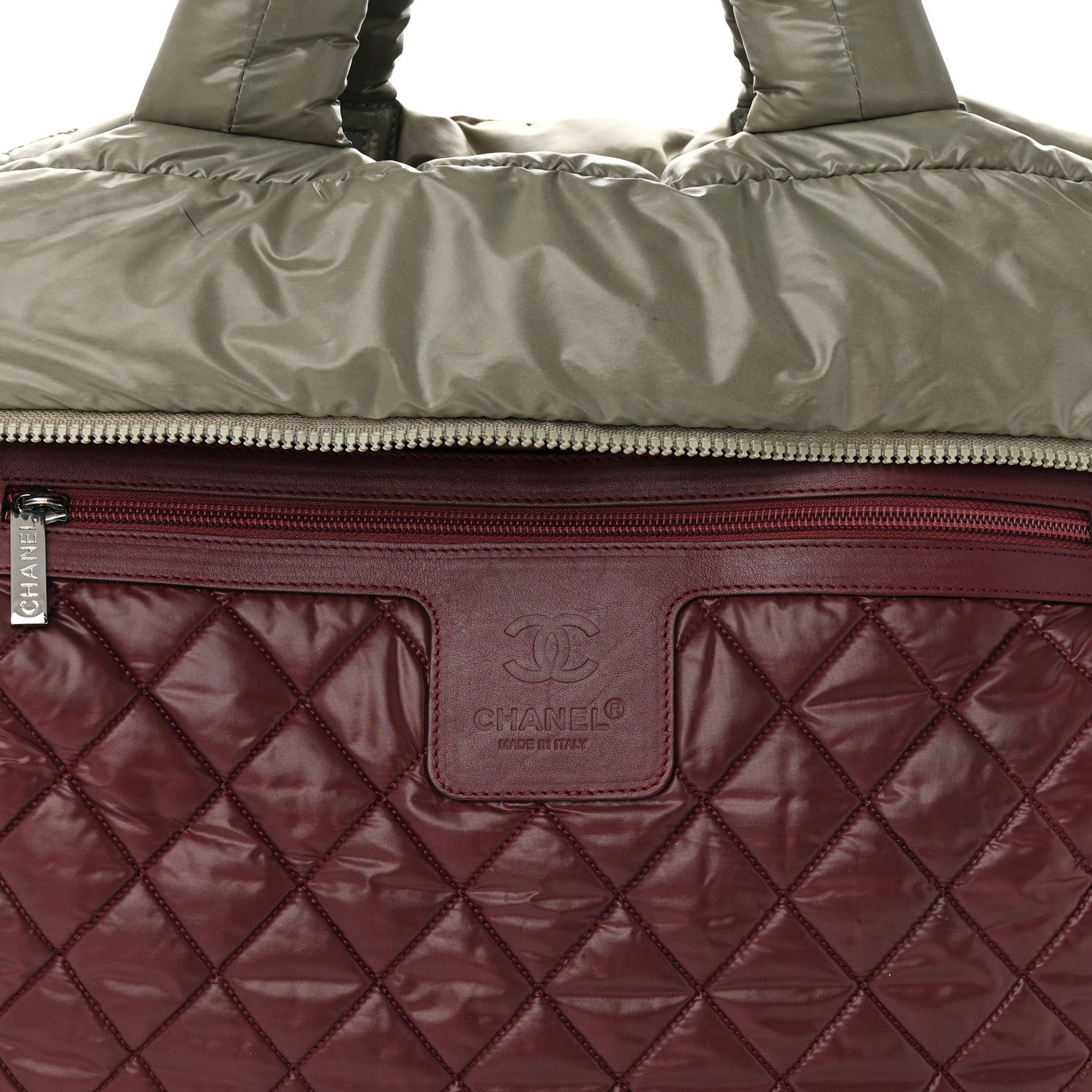 Chanel Nylon Quilted Small Coco Cocoon Reversible Tote Gray 13 of 23