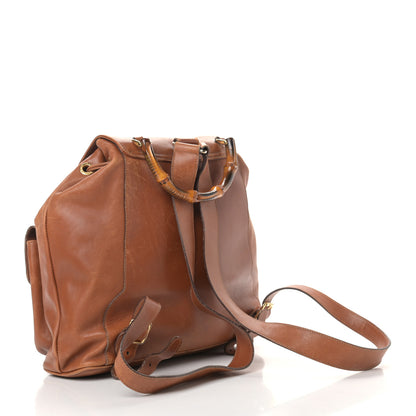 Gucci Calfskin Bamboo Backpack Brown 3 of 9