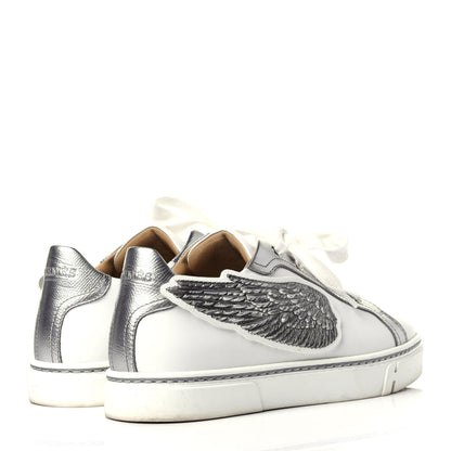 Hermes Calfskin Epsom Womens Velvet Sneakers 37 White Silver 4 of 12