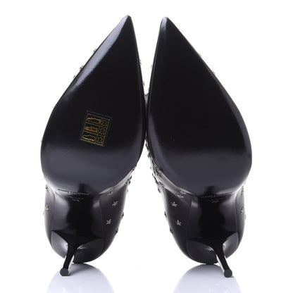 Saint Laurent Calfskin Star Studded Ankle Booties 38 Black 7 of 11