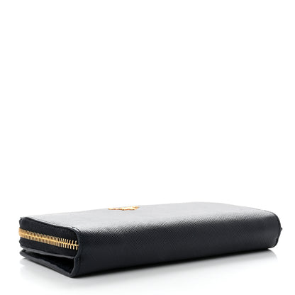 Prada Saffiano Metal Zip Around Wallet Baltico 4 of 8