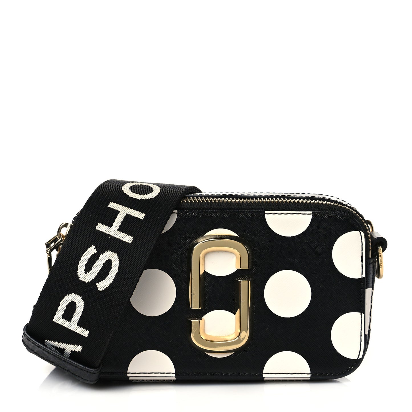 Saffiano The Dot Snapshot Camera Bag Black White