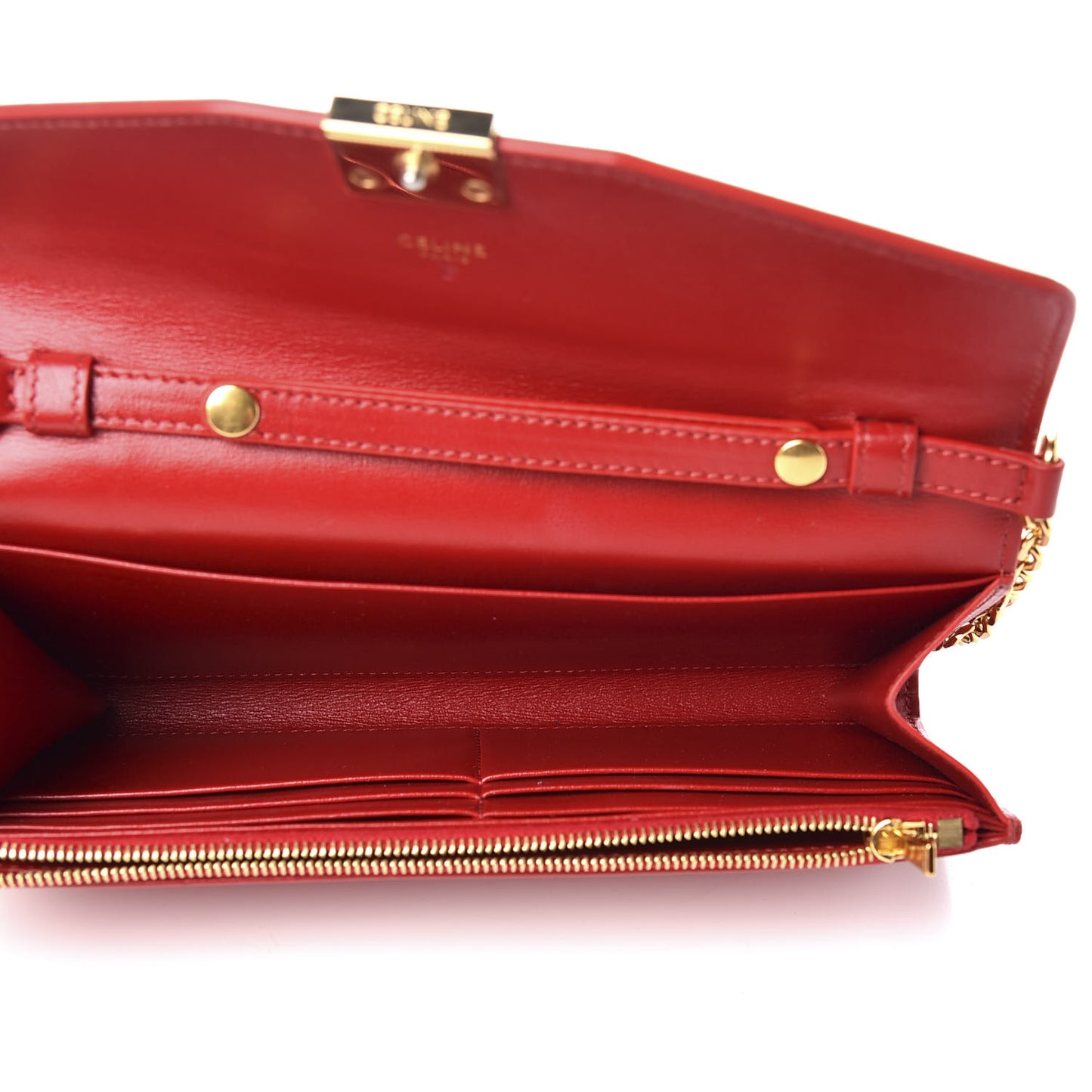 Calfskin C Wallet On Chain Bag Red