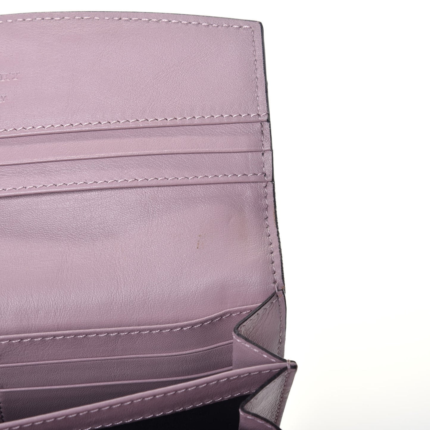 Calfskin House Check Porter Continental Wallet Pale Orchid