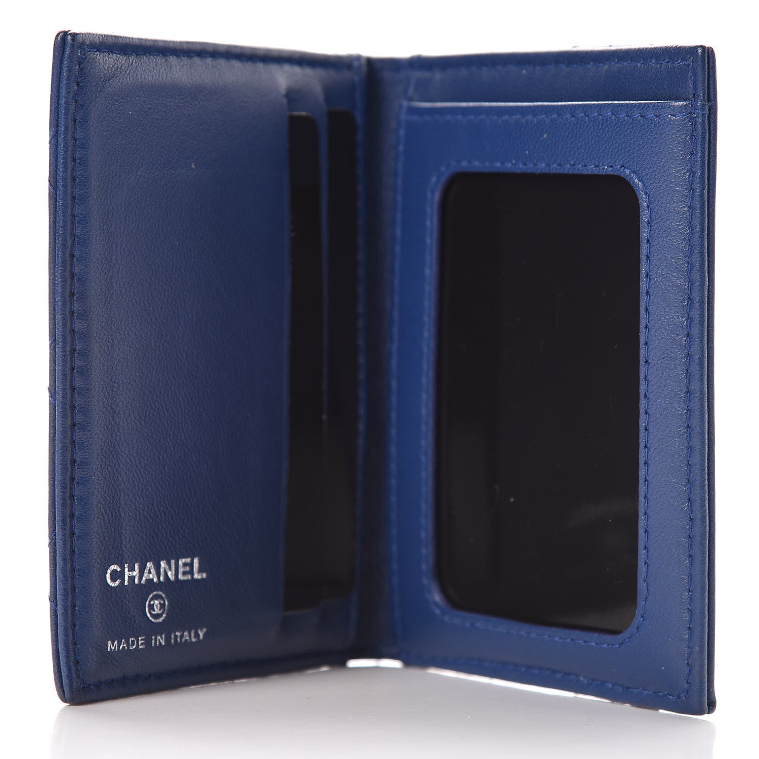 Chanel Lambskin Quilted Card Holder Wallet Blue 5 of 7