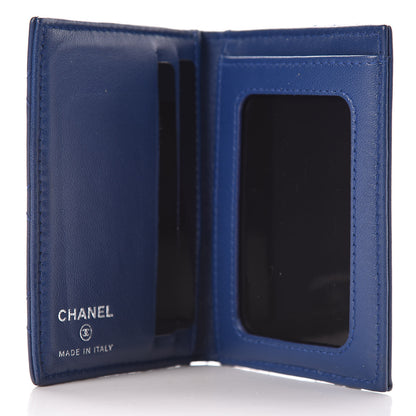 Chanel Lambskin Quilted Card Holder Wallet Blue 5 of 7