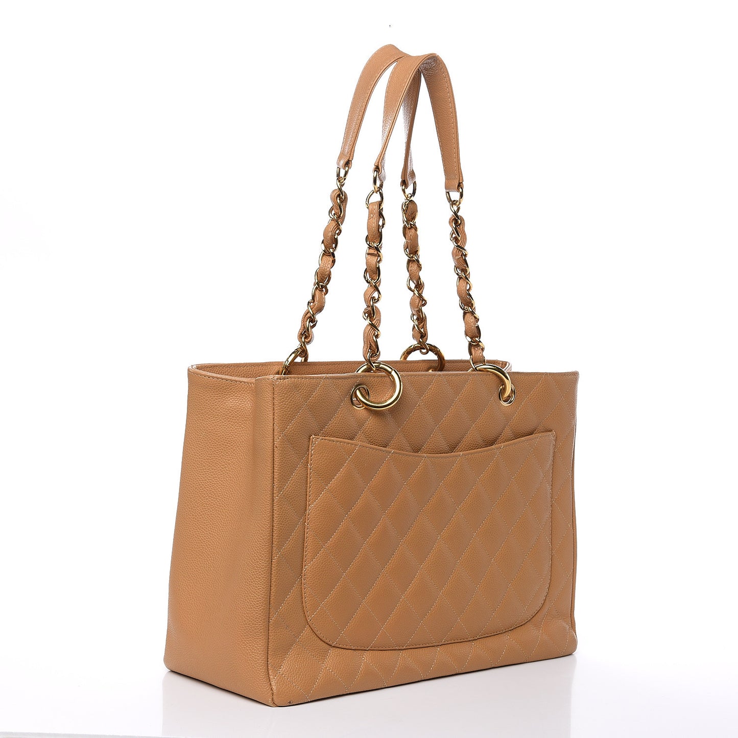 Caviar Quilted Grand Shopping Tote GST Beige