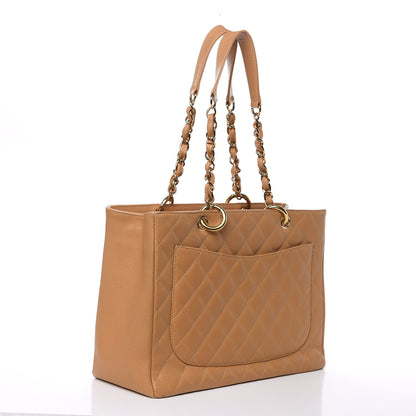 Chanel Caviar Quilted Grand Shopping Tote GST Beige 3 of 17