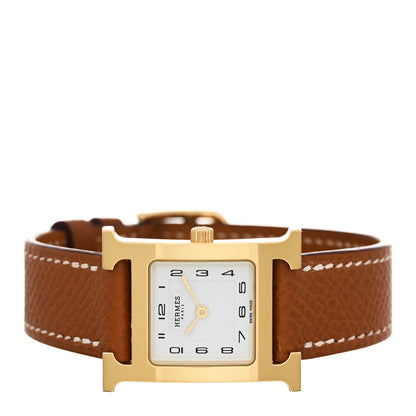 Hermes Stainless Steel Epsom 21mm Heure H Hour Quartz Watch Gold 2 of 4