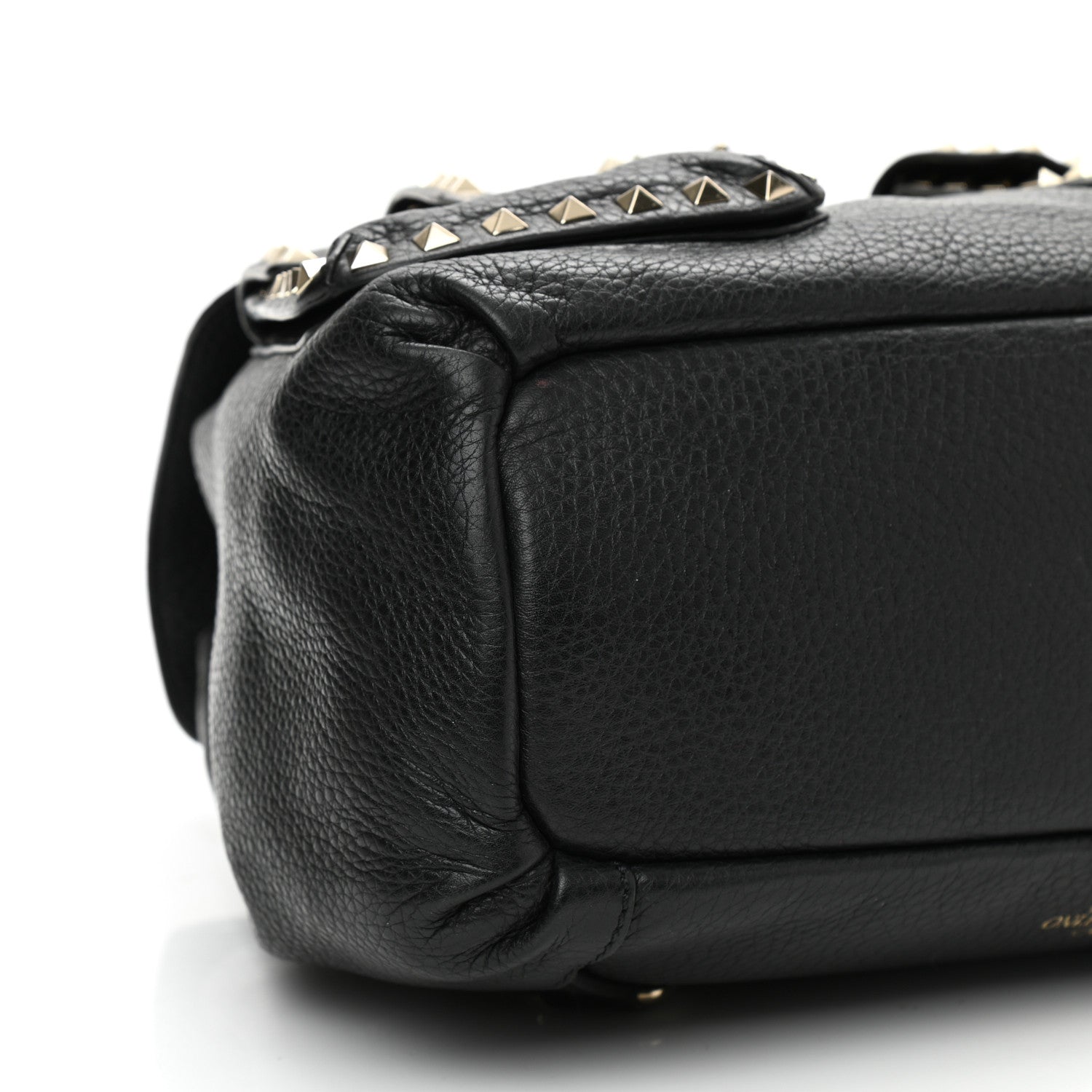 Valentino Garavani Pebbled Calfskin Rockstud Double Pocket Backpack Black 8 of 9