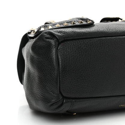 Valentino Garavani Pebbled Calfskin Rockstud Double Pocket Backpack Black 8 of 9