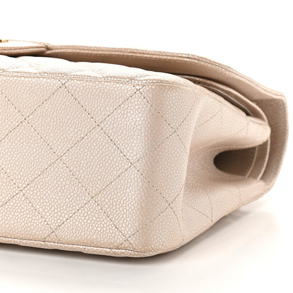 Chanel Pearly Caviar Quilted Jumbo Double Flap Light Beige 8 of 8