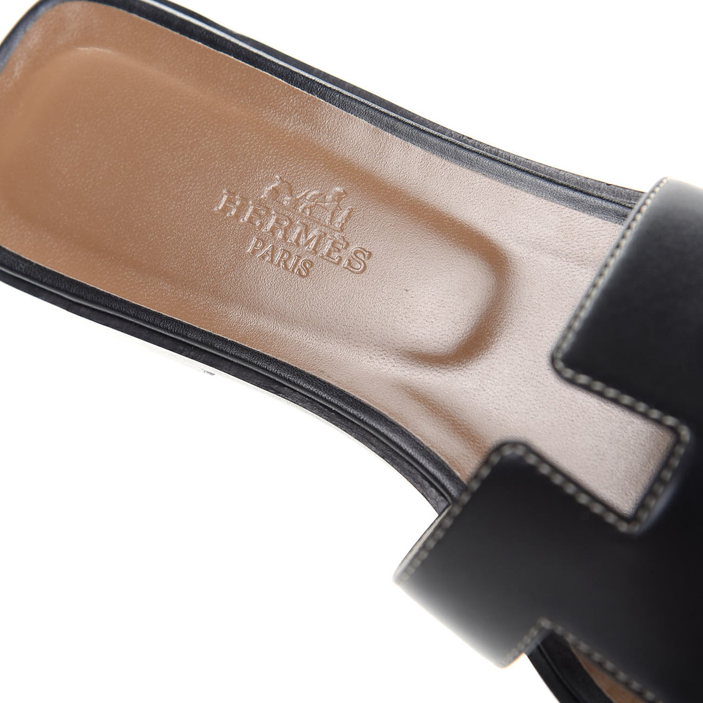 Box Calfskin Oran Sandals 36.5 Black