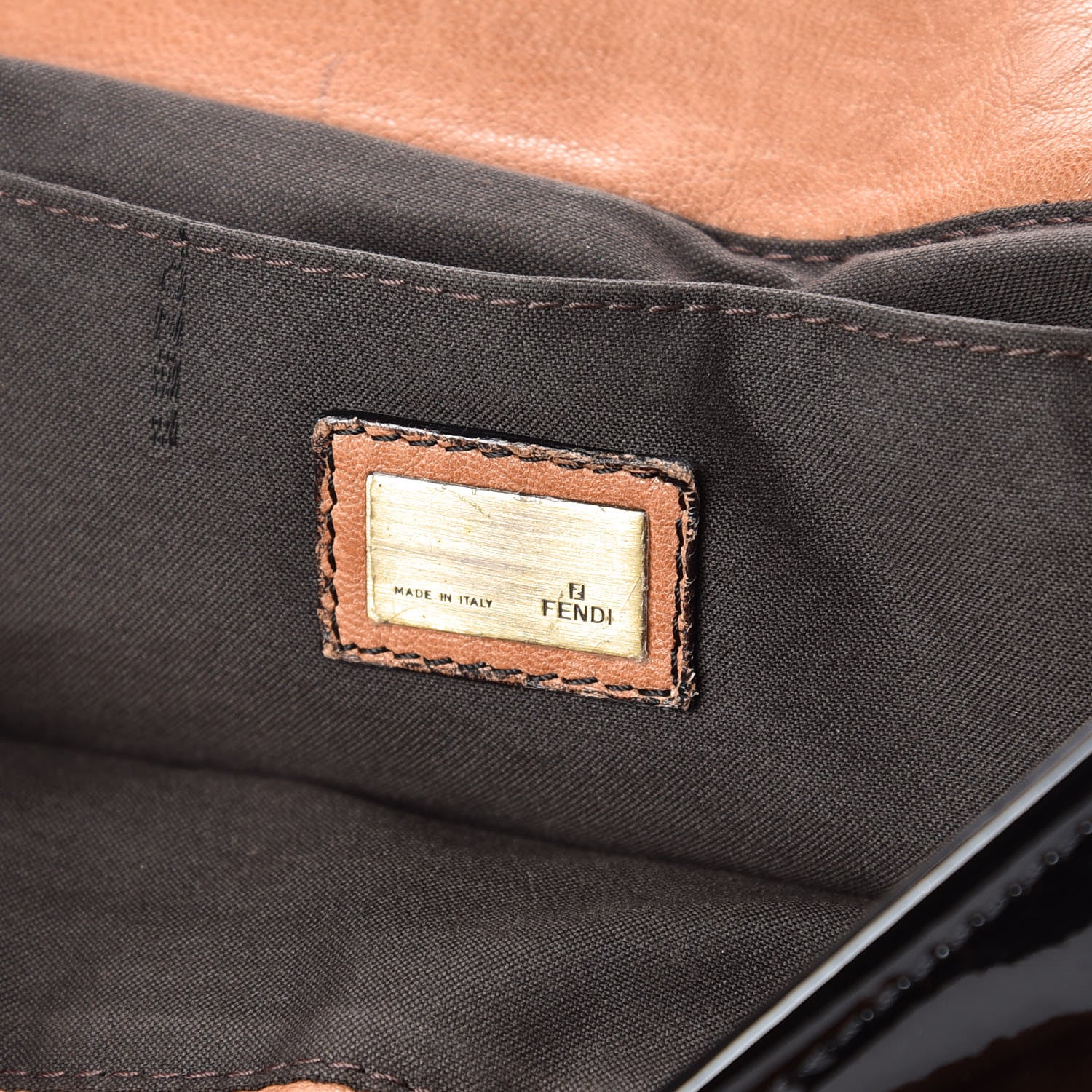 Fendi Nappa Patent B Bag Osso Black 6 of 16