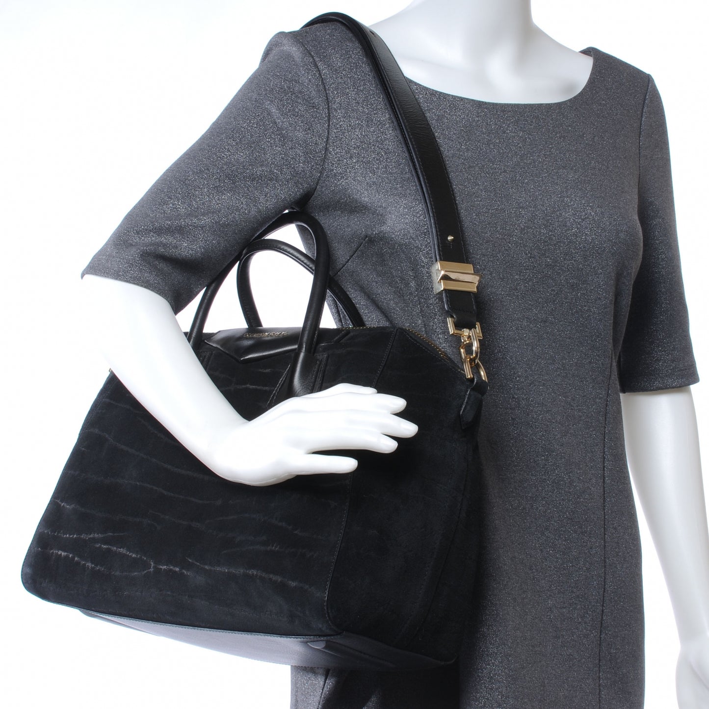 Suede Medium Antigona Black