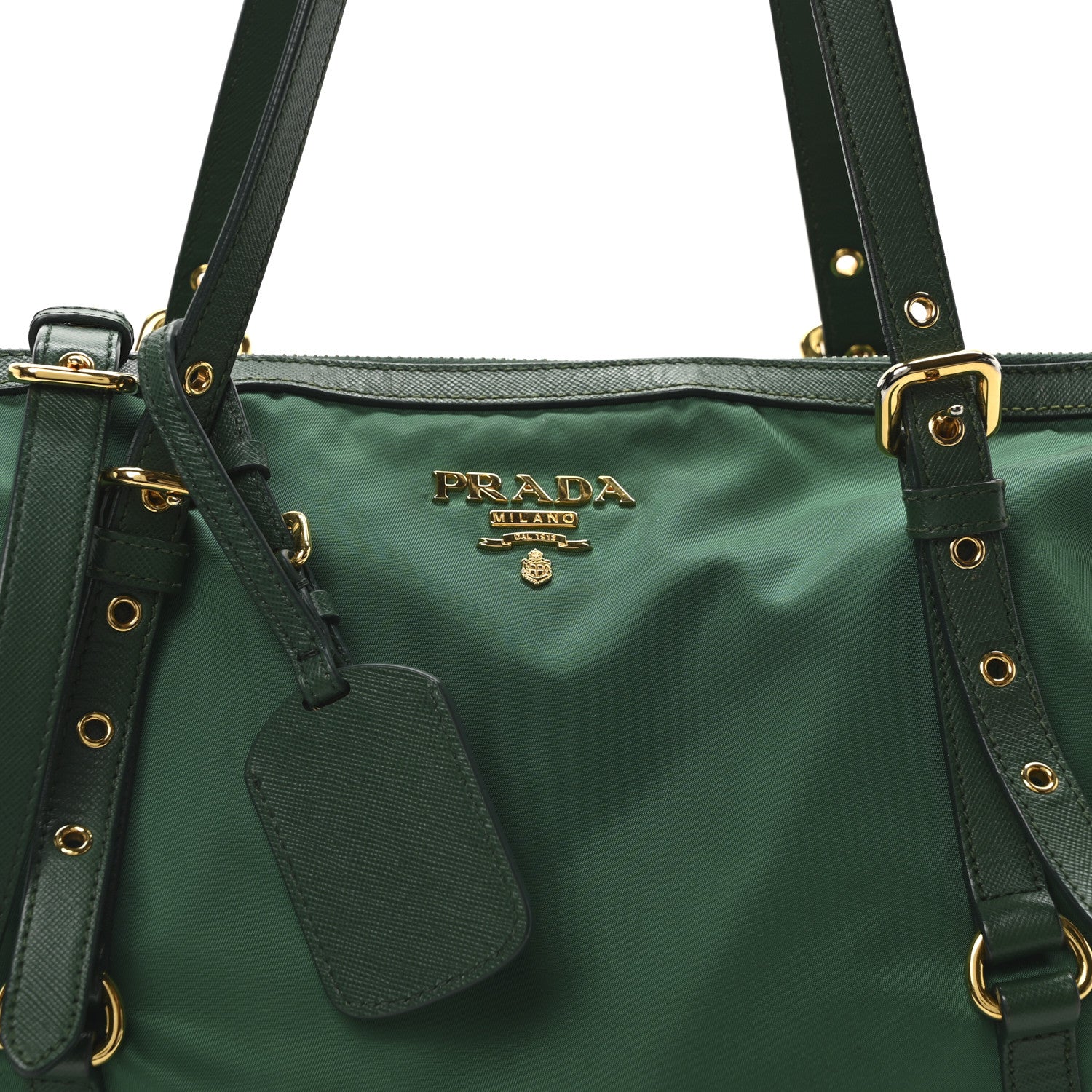 Prada Tessuto Nylon Saffiano Tote Oleandro 8 of 10