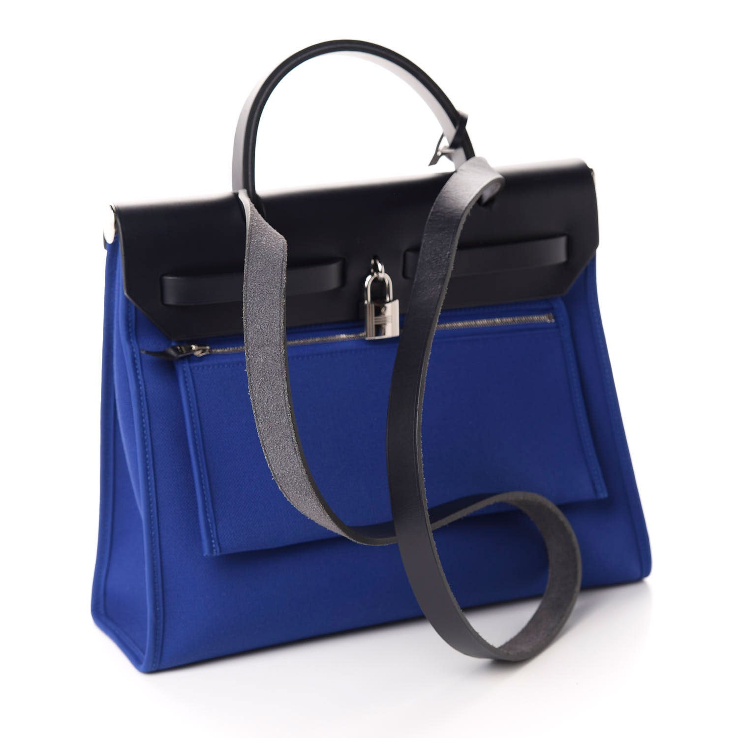 Hermes Toile Vache Hunter Herbag Zip 31 PM Bleu Electrique Bleu Indigo 7 of 18
