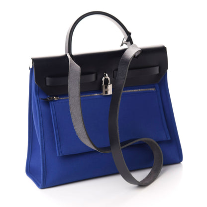 Hermes Toile Vache Hunter Herbag Zip 31 PM Bleu Electrique Bleu Indigo 7 of 18
