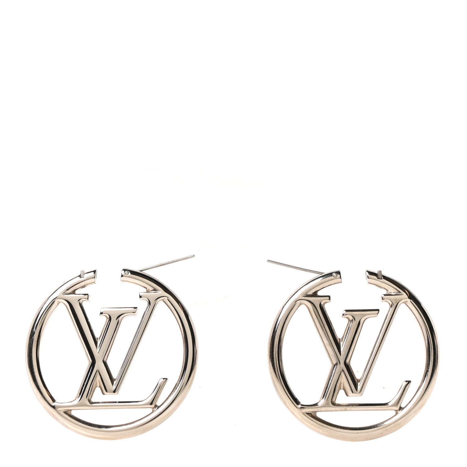 Louis Vuitton Palladium Louise Hoop Earrings Silver 3 of 4