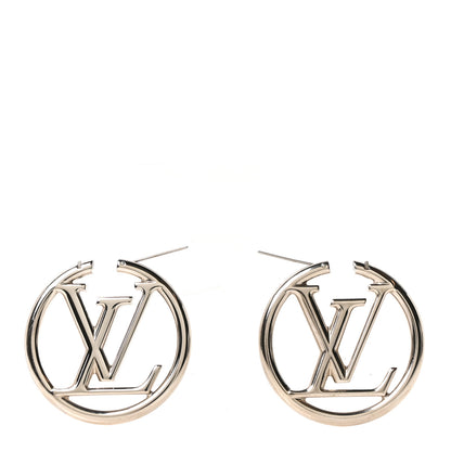 Louis Vuitton Palladium Louise Hoop Earrings Silver 3 of 4