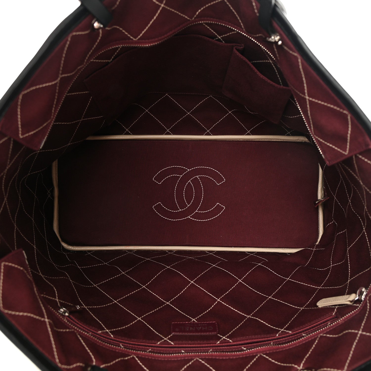 Chanel Grained Calfskin Large Fever Shopping Tote Beige 6 of 16