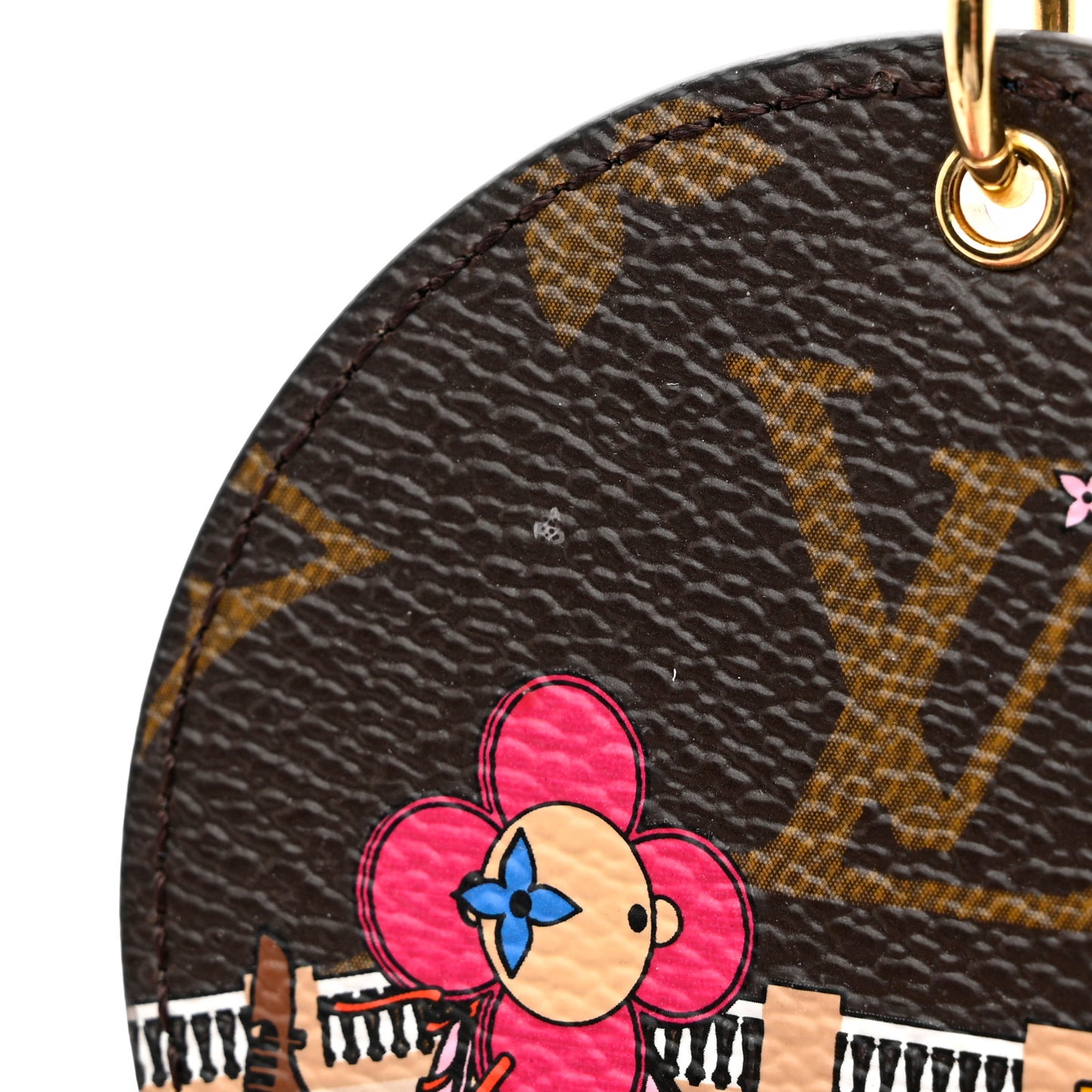 Monogram 2019 Christmas Animation Venice Bag Charm Key Ring Blue
