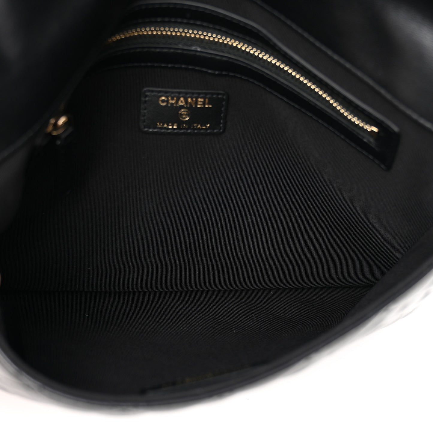 Lambskin Enamel Quilted Document Portfolio Holder Black