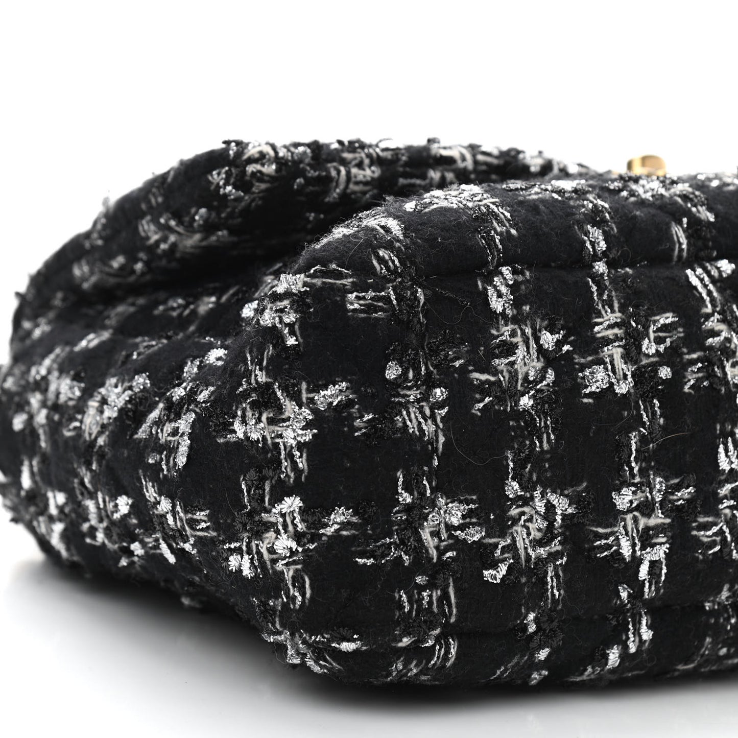 Tweed Quilted Large Chanel 19 Flap Black Ecru White